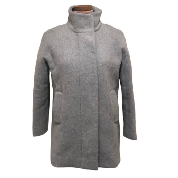 J Crew Pea Coat Peacoat Size 4 Gray Wool Blend - Picture 1 of 10